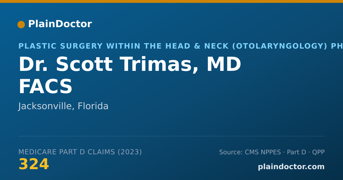 Shareable card for Scott Trimas, MD FACS - Plastic Surgery within the Head & Neck (Otolaryngology) Physician, Jacksonville, FL