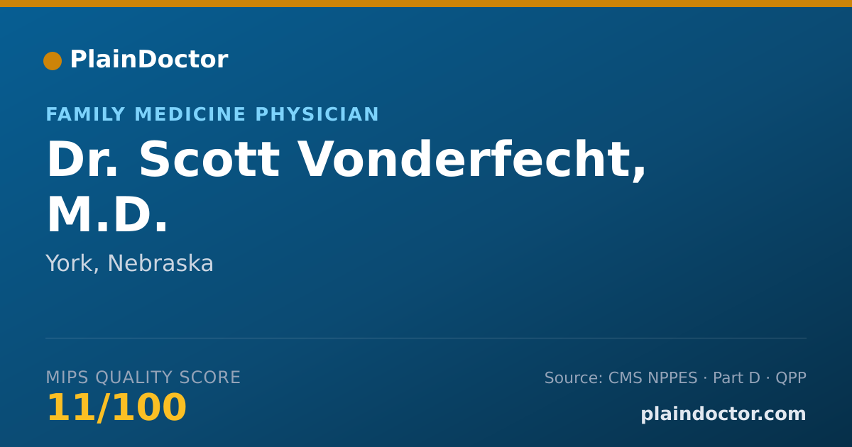 Shareable card for Scott Vonderfecht, M.D. - Family Medicine Physician, York, NE