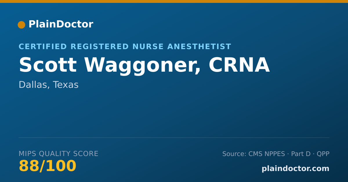 Shareable card for Scott Waggoner, CRNA - Registered Nurse, Dallas, TX