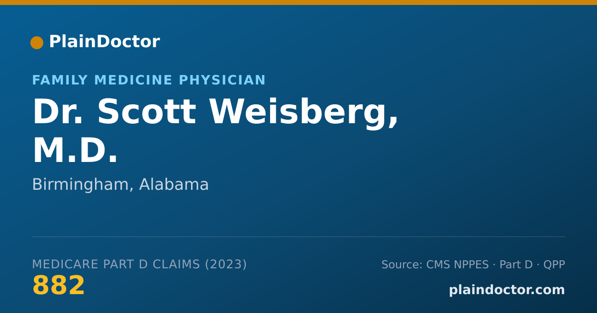 Shareable card for Scott Weisberg, M.D. - Family Medicine Physician, Birmingham, AL