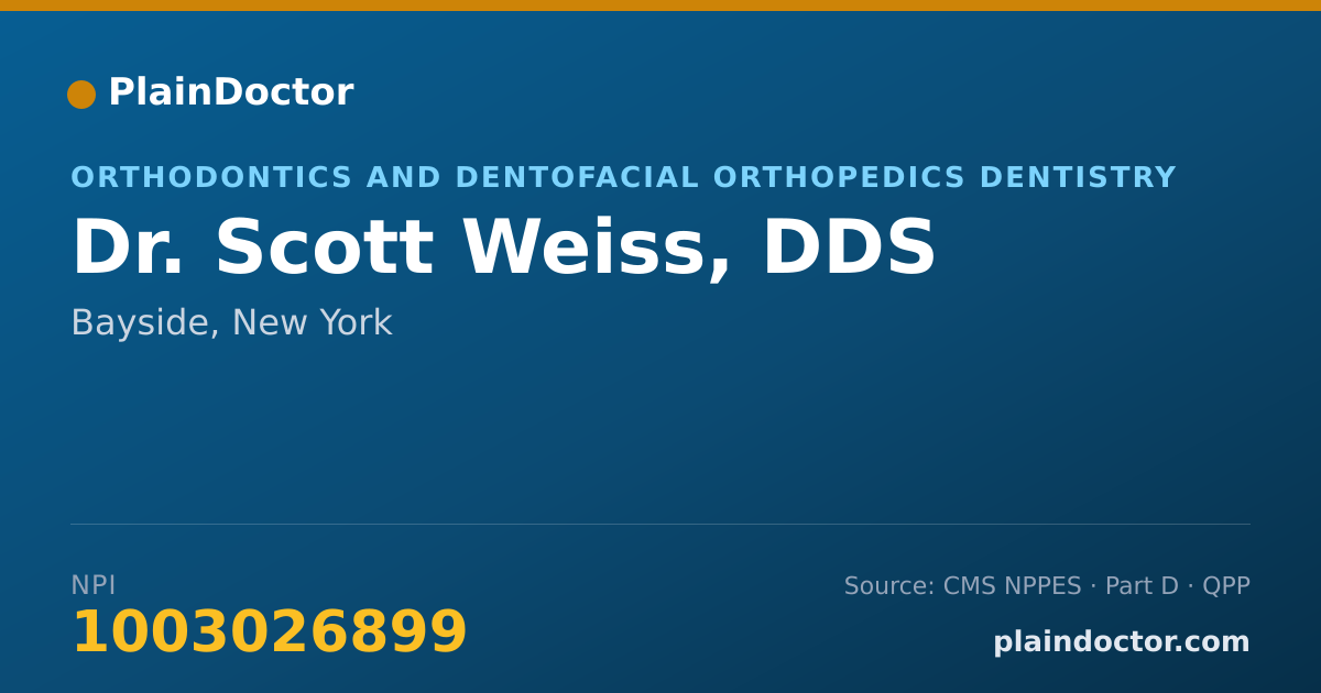 Shareable card for Scott Weiss, DDS - Orthodontics and Dentofacial Orthopedics Dentistry, Bayside, NY