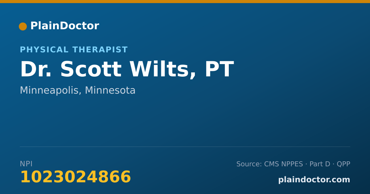 Shareable card for Scott Wilts, PT - Physical Therapist, Minneapolis, MN