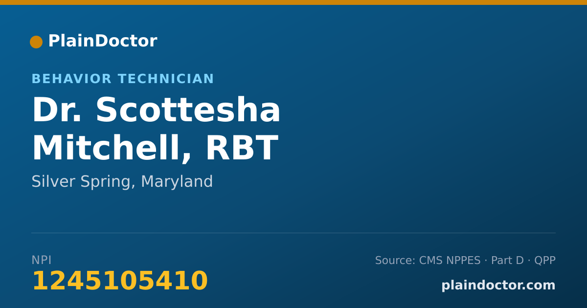 Shareable card for Scottesha Mitchell, RBT - Behavior Technician, Silver Spring, MD