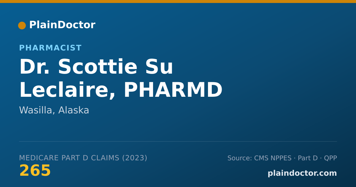Shareable card for Scottie Su Leclaire, PHARMD - Pharmacist, Wasilla, AK
