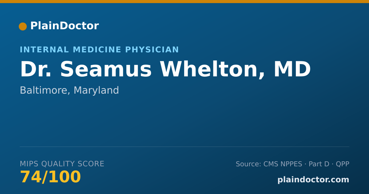 Shareable card for Seamus Whelton, MD - Internal Medicine Physician, Baltimore, MD