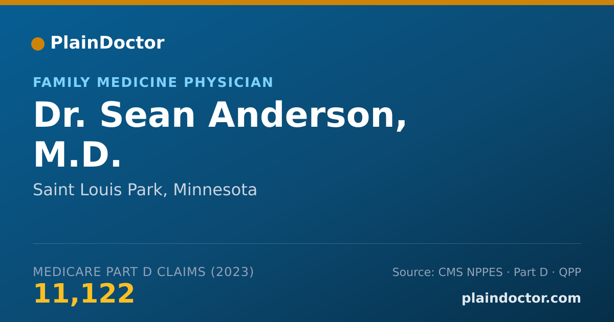 Shareable card for Sean Anderson, M.D. - Family Medicine Physician, Saint Louis Park, MN