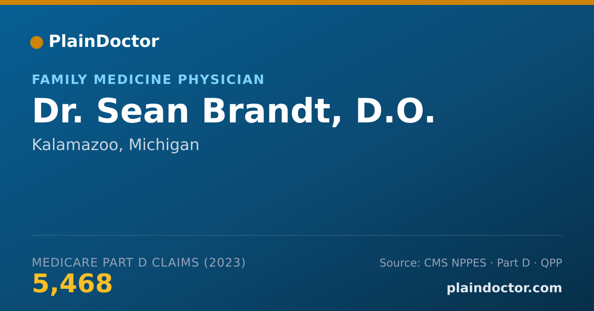 Shareable card for Sean Brandt, D.O. - Family Medicine Physician, Kalamazoo, MI