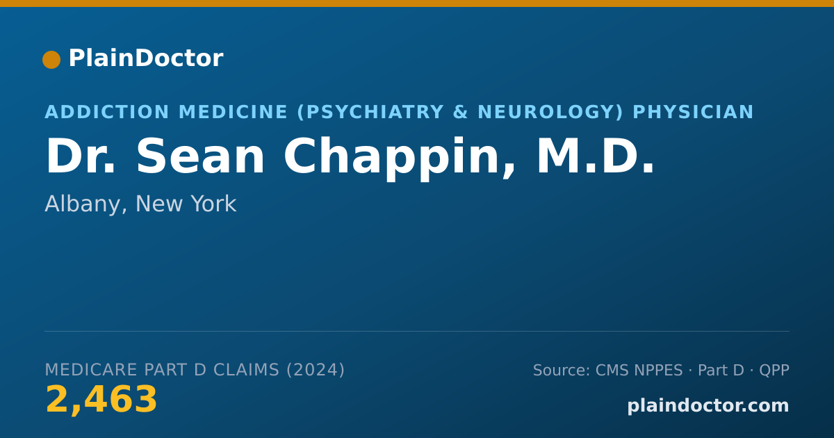 Shareable card for Sean Chappin, M.D. - Addiction Medicine (Psychiatry & Neurology) Physician, Albany, NY
