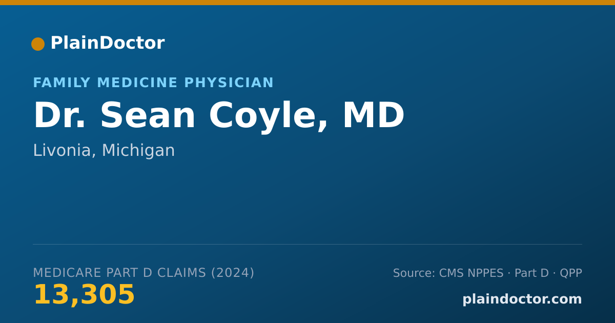 Shareable card for Sean Coyle, MD - Family Medicine Physician, Livonia, MI