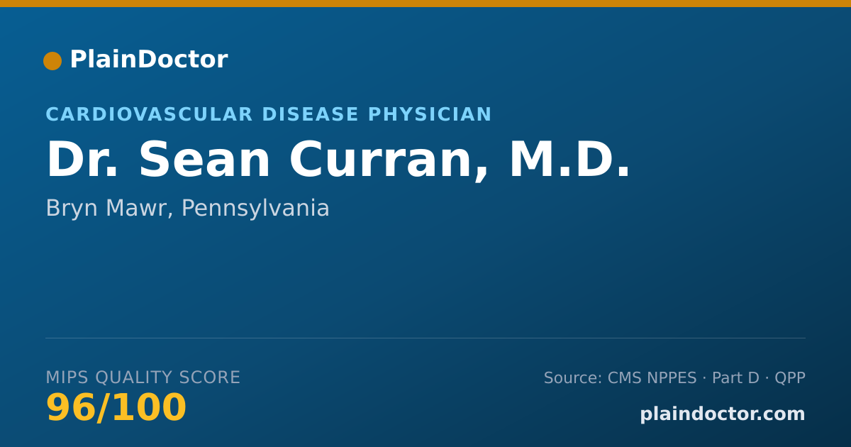 Shareable card for Sean Curran, M.D. - Cardiovascular Disease Physician, Bryn Mawr, PA