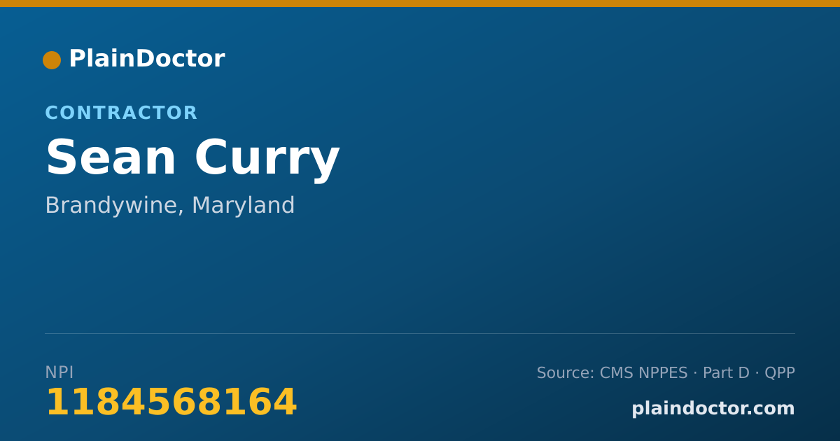 Shareable card for Sean Curry - Contractor, Brandywine, MD