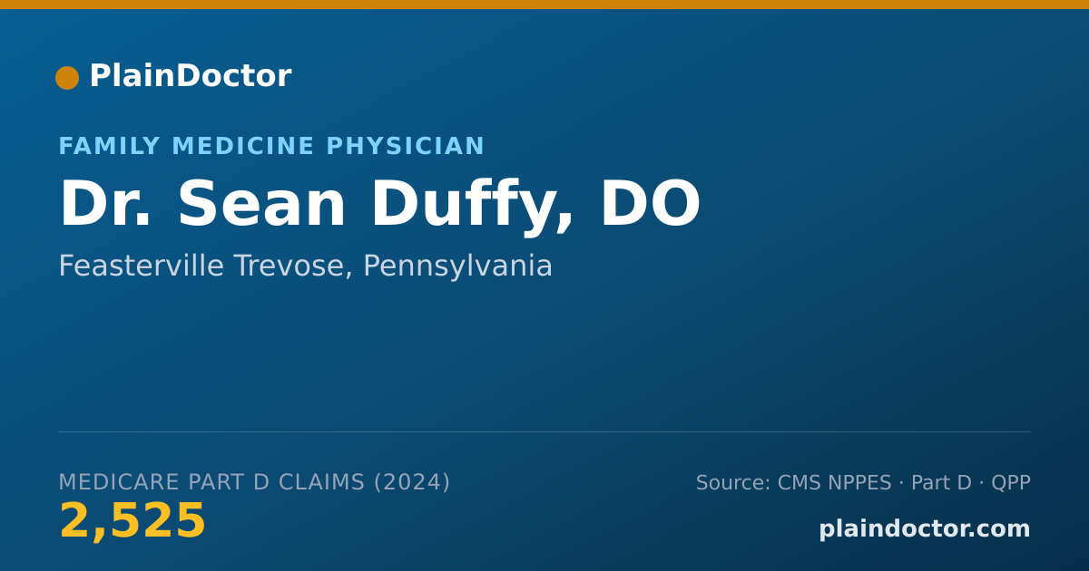 Shareable card for Sean Duffy, DO - Family Medicine Physician, Feasterville Trevose, PA