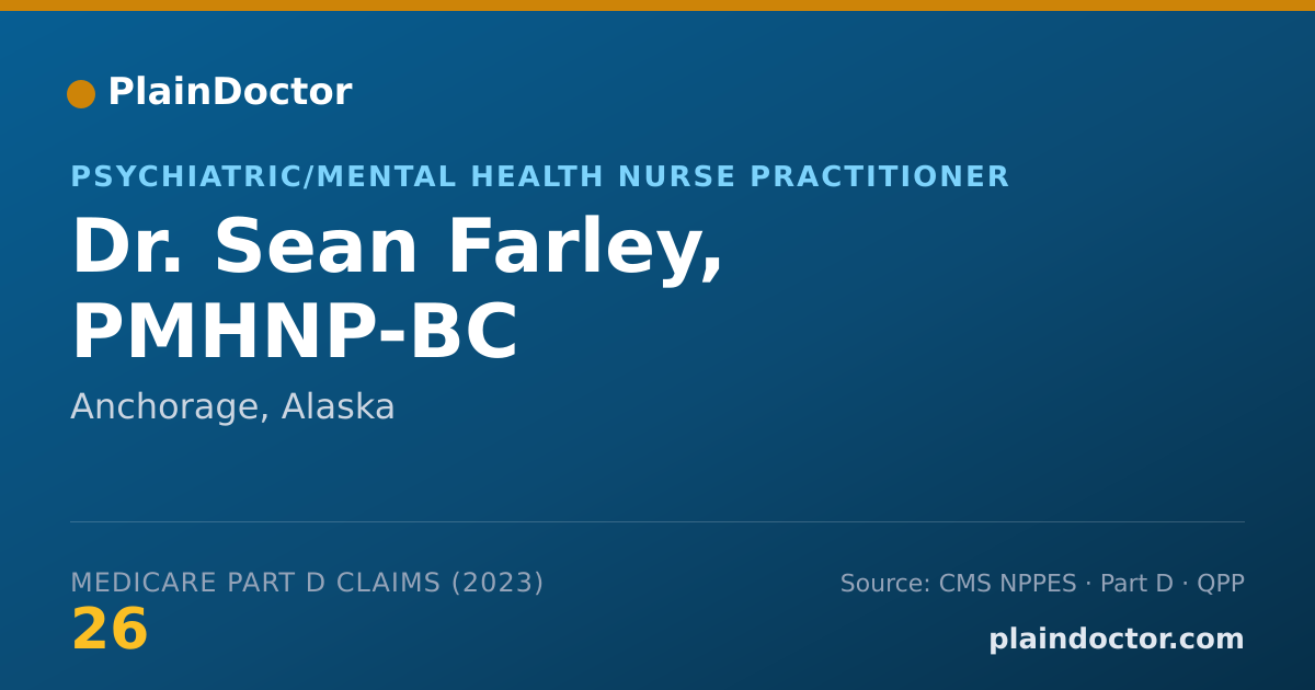 Shareable card for Sean Farley, PMHNP-BC - Psychiatric/Mental Health Nurse Practitioner, Anchorage, AK