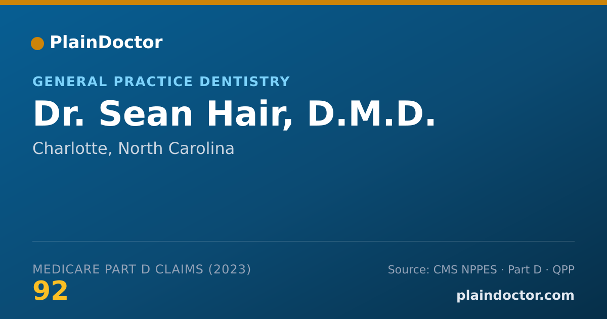 Shareable card for Sean Hair, D.M.D. - General Practice Dentistry, Charlotte, NC