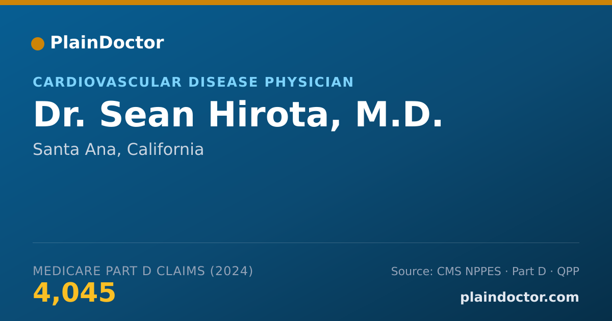Shareable card for Sean Hirota, M.D. - Cardiovascular Disease Physician, Santa Ana, CA