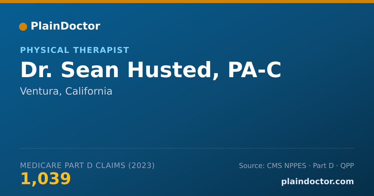 Shareable card for Sean Husted, PA-C - Physical Therapist, Ventura, CA