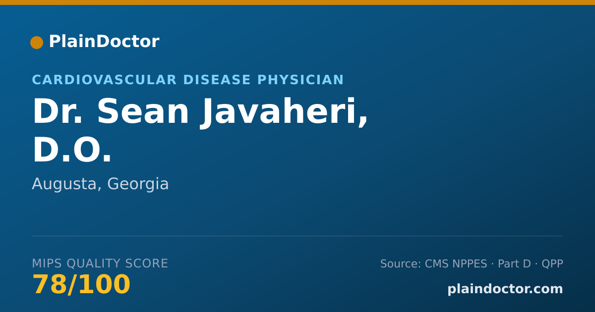 Shareable card for Sean Javaheri, D.O. - Cardiovascular Disease Physician, Augusta, GA