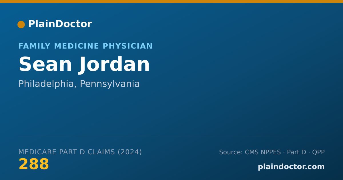 Shareable card for Sean Jordan - Family Medicine Physician, Philadelphia, PA