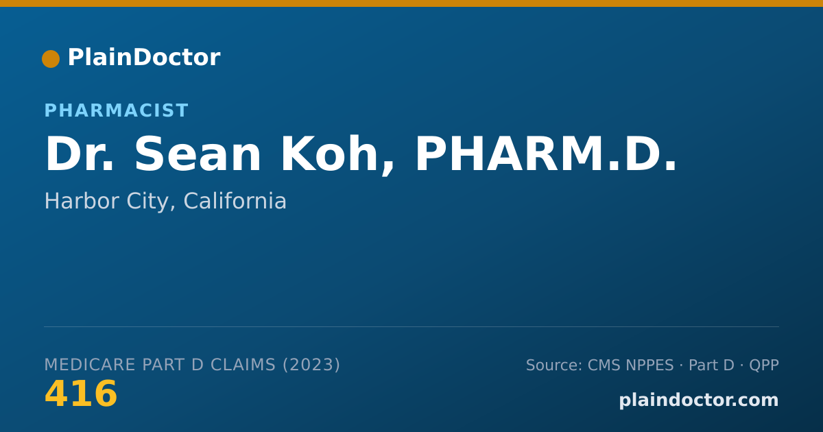 Shareable card for Sean Koh, PHARM.D. - Pharmacist, Harbor City, CA