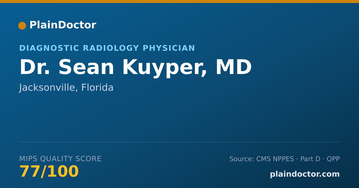 Shareable card for Sean Kuyper, MD - Diagnostic Radiology Physician, Jacksonville, FL