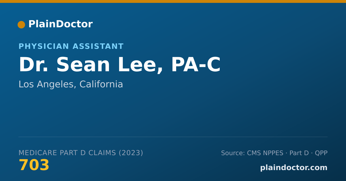 Shareable card for Sean Lee, PA-C - Physician Assistant, Los Angeles, CA