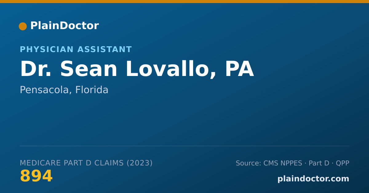Shareable card for Sean Lovallo, PA - Physician Assistant, Pensacola, FL