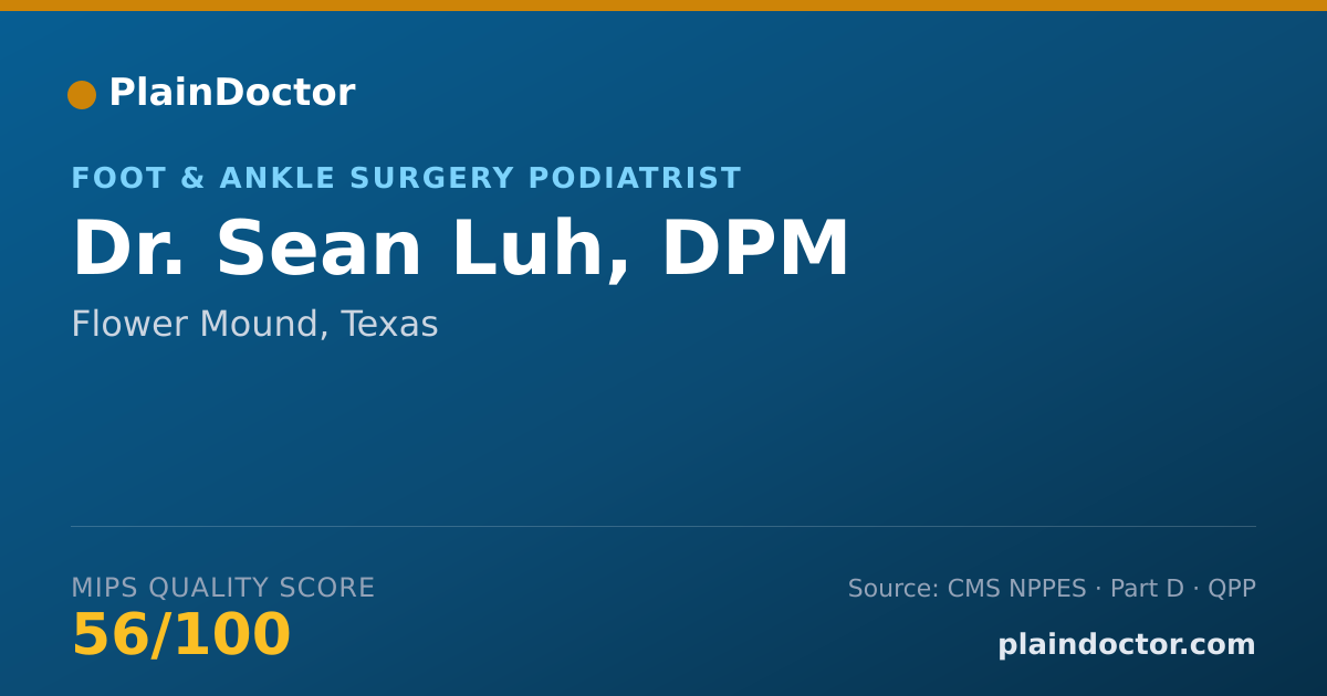 Shareable card for Sean Luh, DPM - Foot & Ankle Surgery Podiatrist, Flower Mound, TX