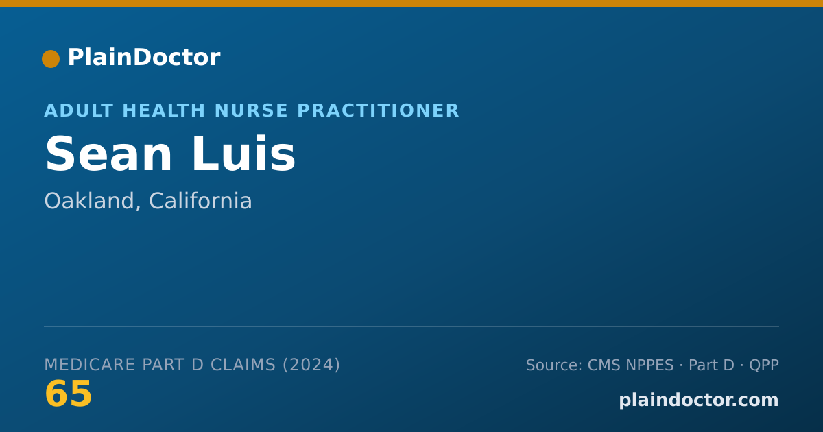 Shareable card for Sean Luis - Adult Health Nurse Practitioner, Oakland, CA