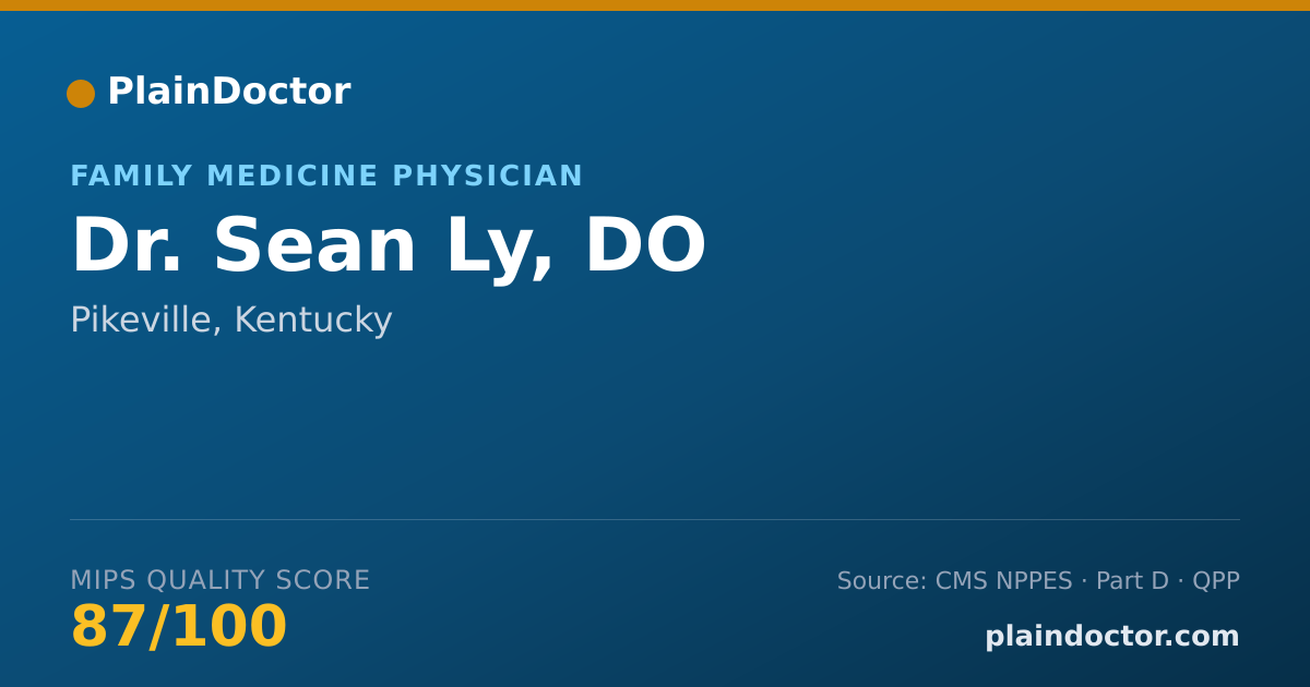 Shareable card for Sean Ly, DO - Family Medicine Physician, Pikeville, KY