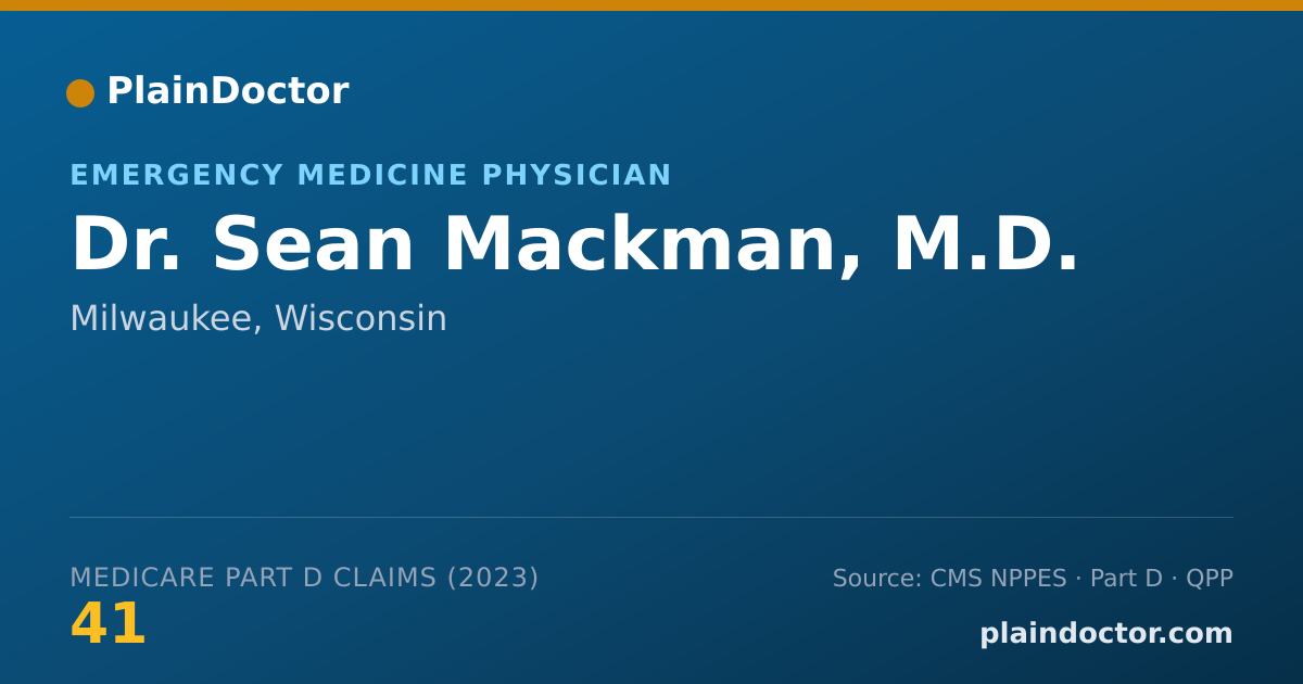 Shareable card for Sean Mackman, M.D. - Emergency Medicine Physician, Milwaukee, WI