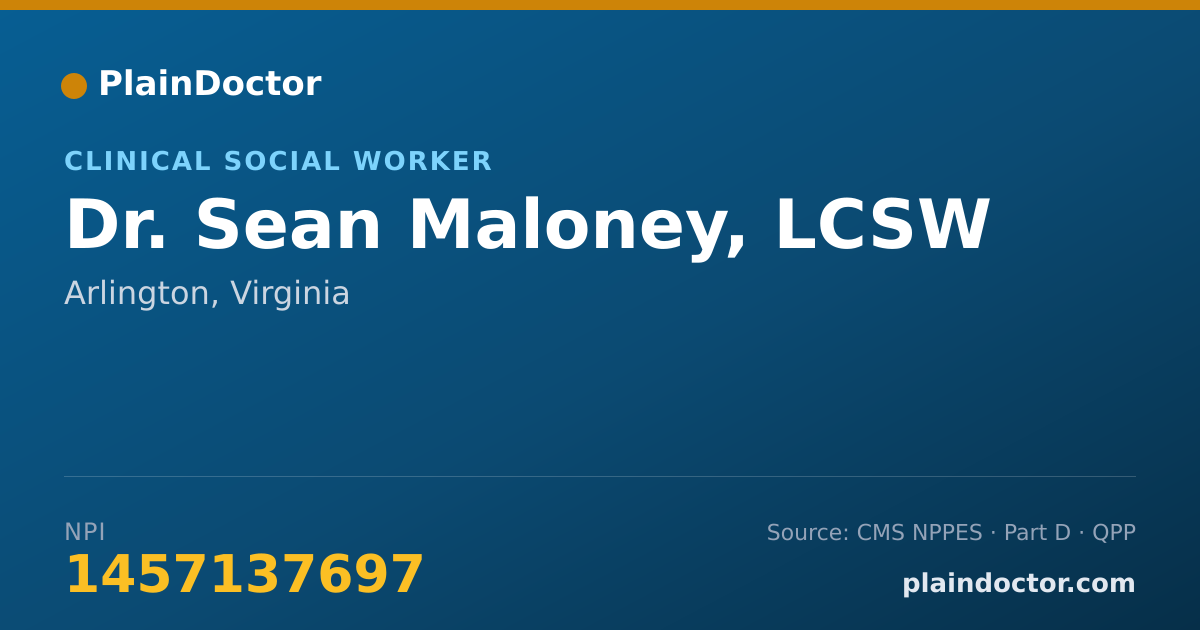 Shareable card for Sean Maloney, LCSW - Clinical Social Worker, Arlington, VA
