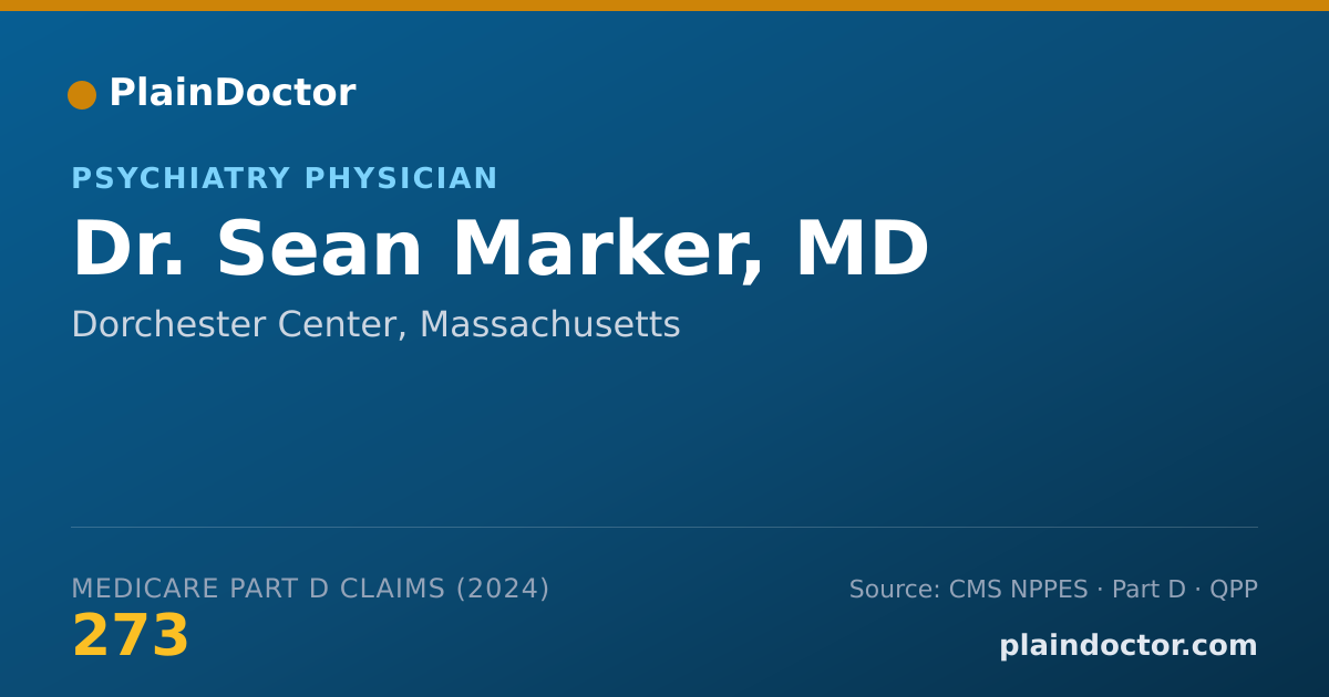 Shareable card for Sean Marker, MD - Psychiatry Physician, Dorchester Center, MA