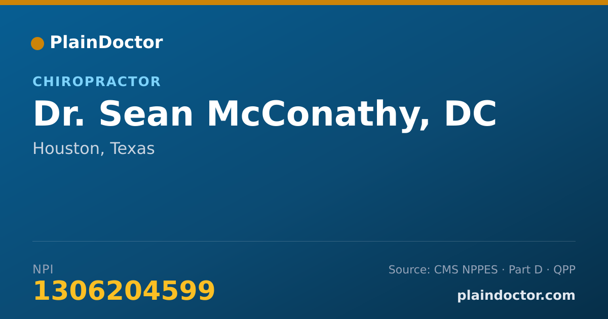 Shareable card for Sean McConathy, DC - Chiropractor, Houston, TX