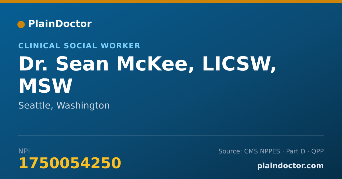 Shareable card for Sean McKee, LICSW, MSW - Clinical Social Worker, Seattle, WA