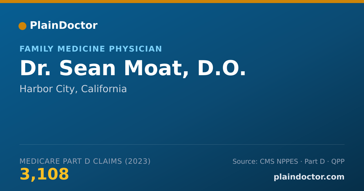 Shareable card for Sean Moat, D.O. - Family Medicine Physician, Harbor City, CA