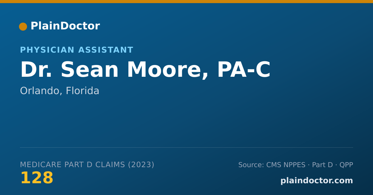 Shareable card for Sean Moore, PA-C - Physician Assistant, Orlando, FL