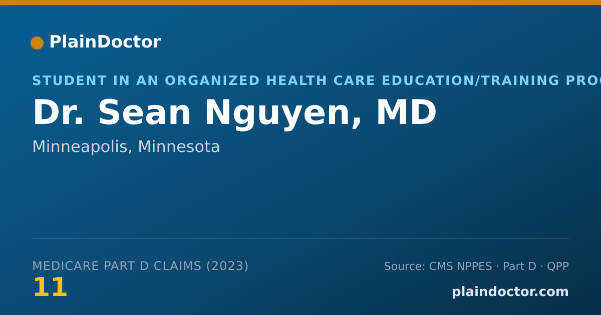 Shareable card for Sean Nguyen, MD - Student in an Organized Health Care Education/Training Program, Minneapolis, MN