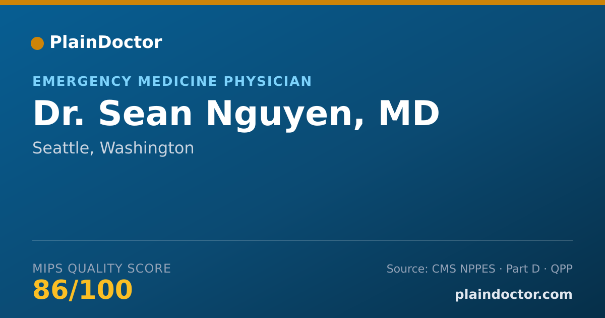 Shareable card for Sean Nguyen, MD - Emergency Medicine Physician, Seattle, WA
