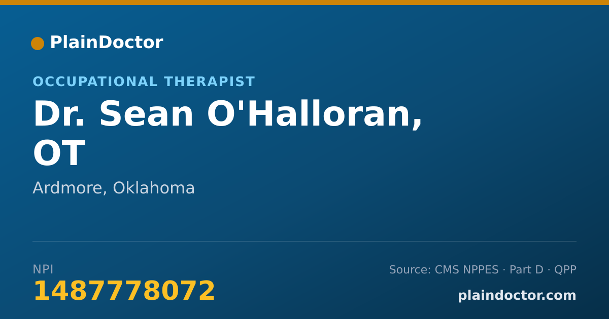 Shareable card for Sean O'Halloran, OT - Occupational Therapist, Ardmore, OK