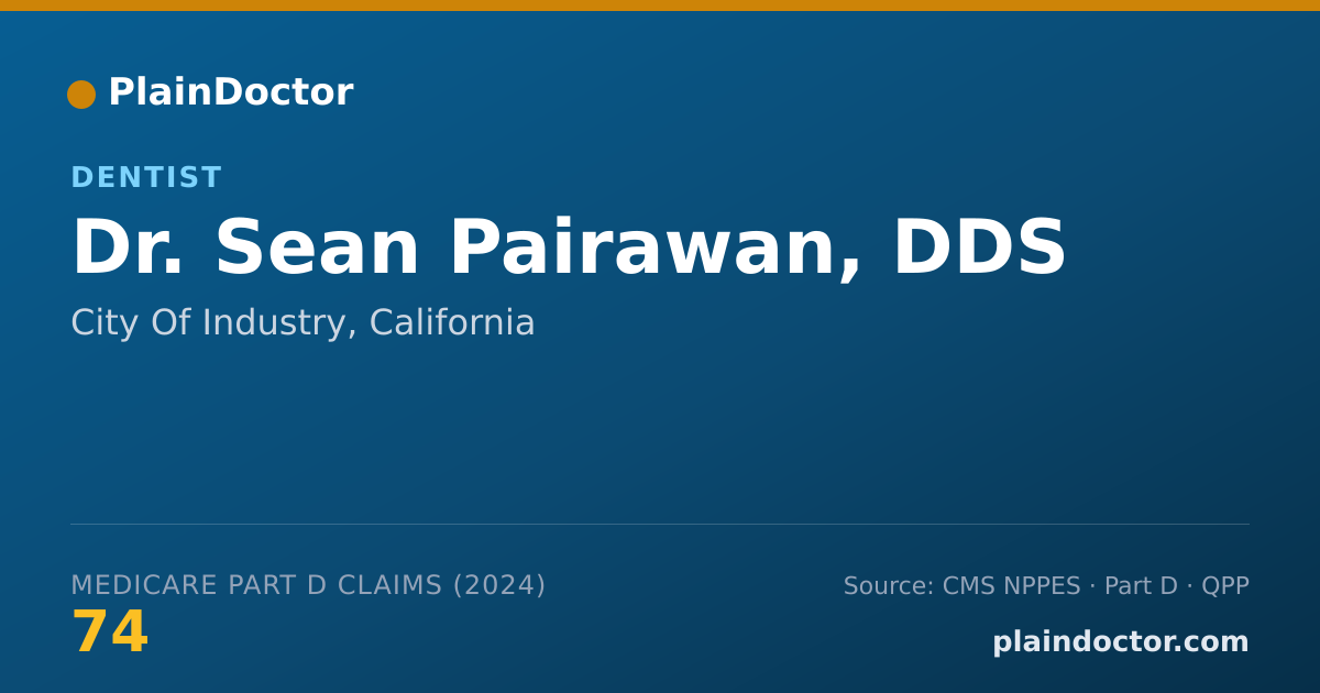 Shareable card for Sean Pairawan, DDS - Dentist, City Of Industry, CA