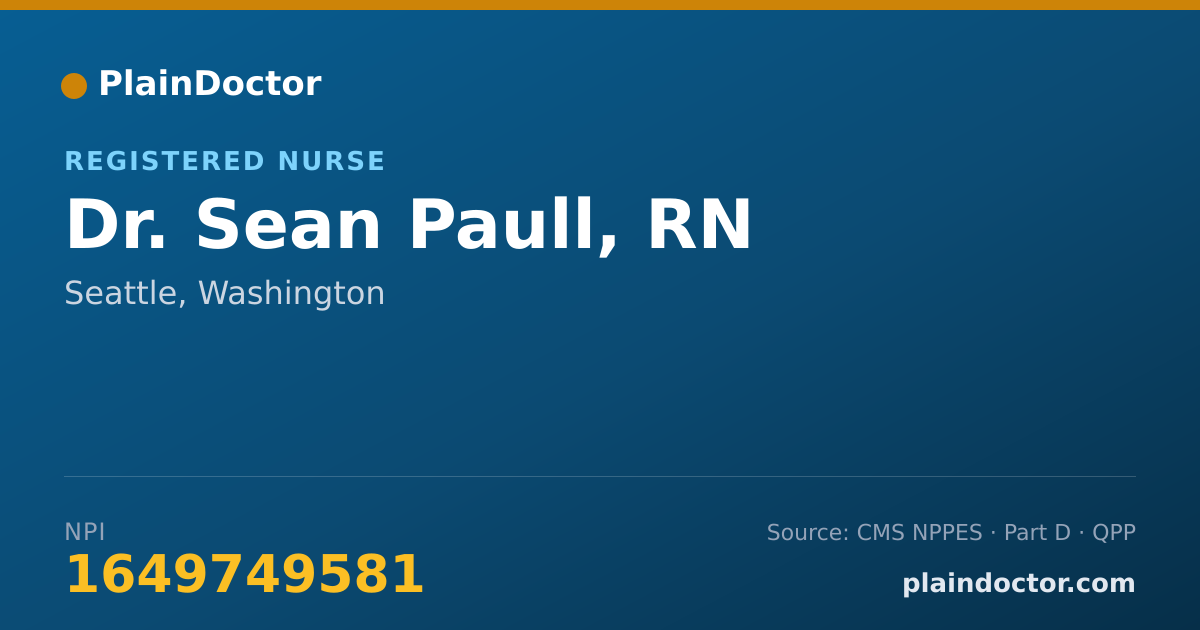Shareable card for Sean Paull, RN - Registered Nurse, Seattle, WA