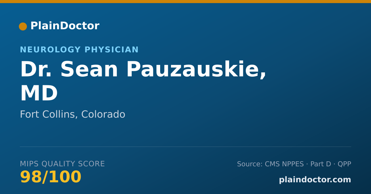 Shareable card for Sean Pauzauskie, MD - Neurology Physician, Fort Collins, CO