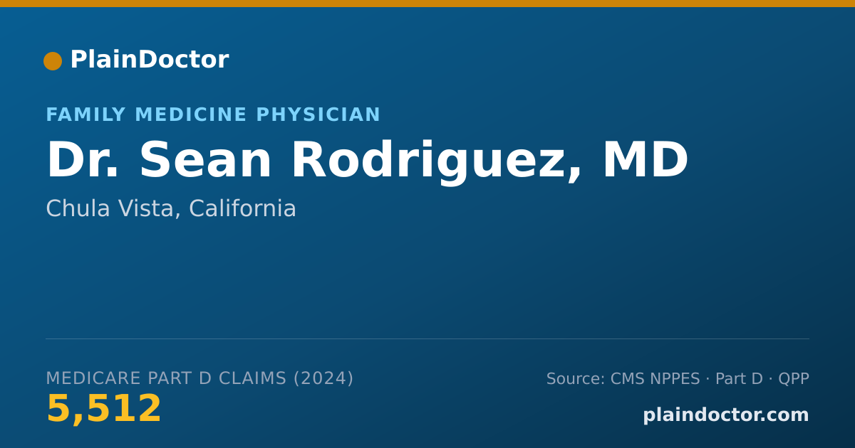 Shareable card for Sean Rodriguez, MD - Family Medicine Physician, Chula Vista, CA