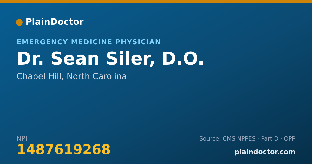 Shareable card for Sean Siler, D.O. - Emergency Medicine Physician, Chapel Hill, NC