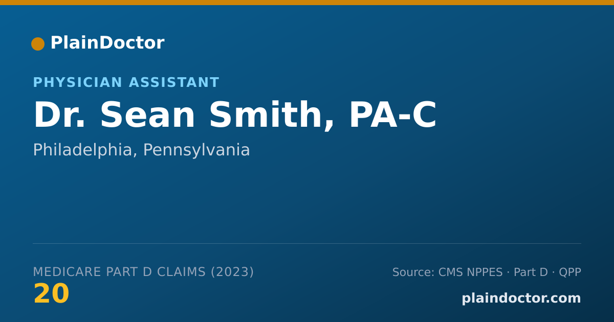 Shareable card for Sean Smith, PA-C - Physician Assistant, Philadelphia, PA