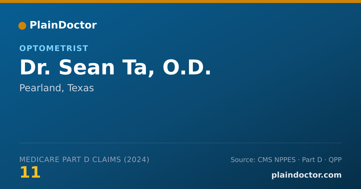 Shareable card for Sean Ta, O.D. - Optometrist, Pearland, TX