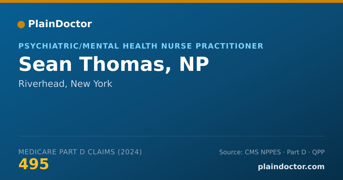 Shareable card for Sean Thomas, NP - Psychiatric/Mental Health Nurse Practitioner, Riverhead, NY