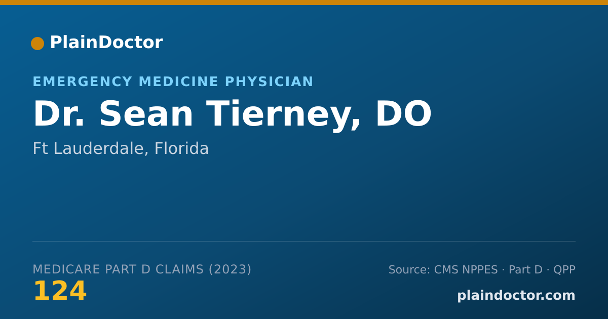 Shareable card for Sean Tierney, DO - Emergency Medicine Physician, Ft Lauderdale, FL