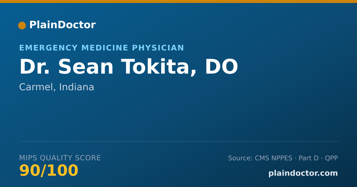 Shareable card for Sean Tokita, DO - Emergency Medicine Physician, Carmel, IN