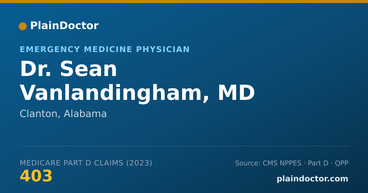 Shareable card for Sean Vanlandingham, MD - Emergency Medicine Physician, Clanton, AL